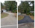 A before & after view of this driveway we worked on.